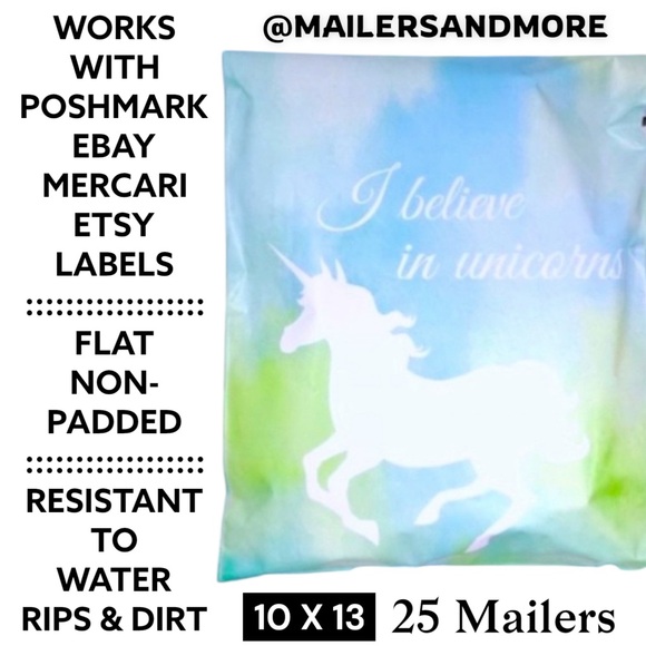 Mailers And More Other - LAST ONE ‼️  25 10 X 13 Poly Mailers Unicorn, Shipping Envelopes